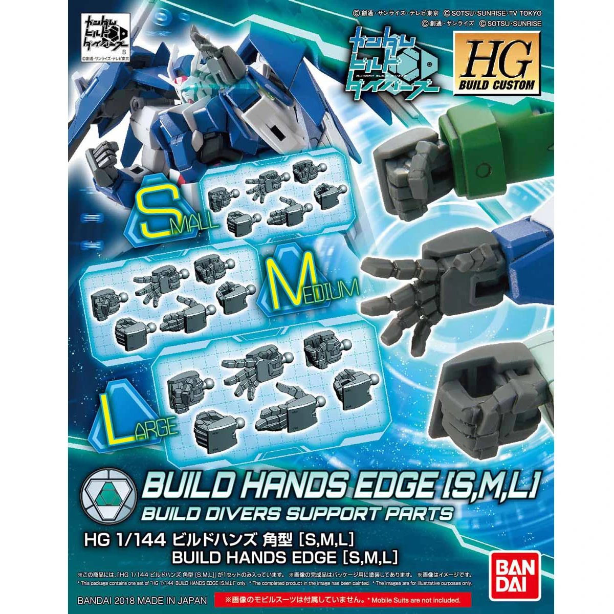 HGBC 1/144 Build Hands Edge Type [S, M, L]