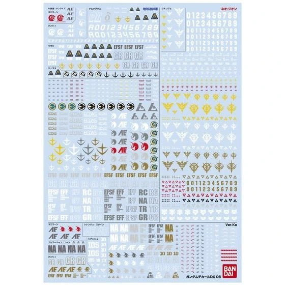 Gundam Decal DX 06 Mobile Suit Gundam Unicorn MS Use [Recommended for 1/100 Scale]